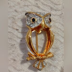 Vintage Owl Brooch d'Orlan Gold toned